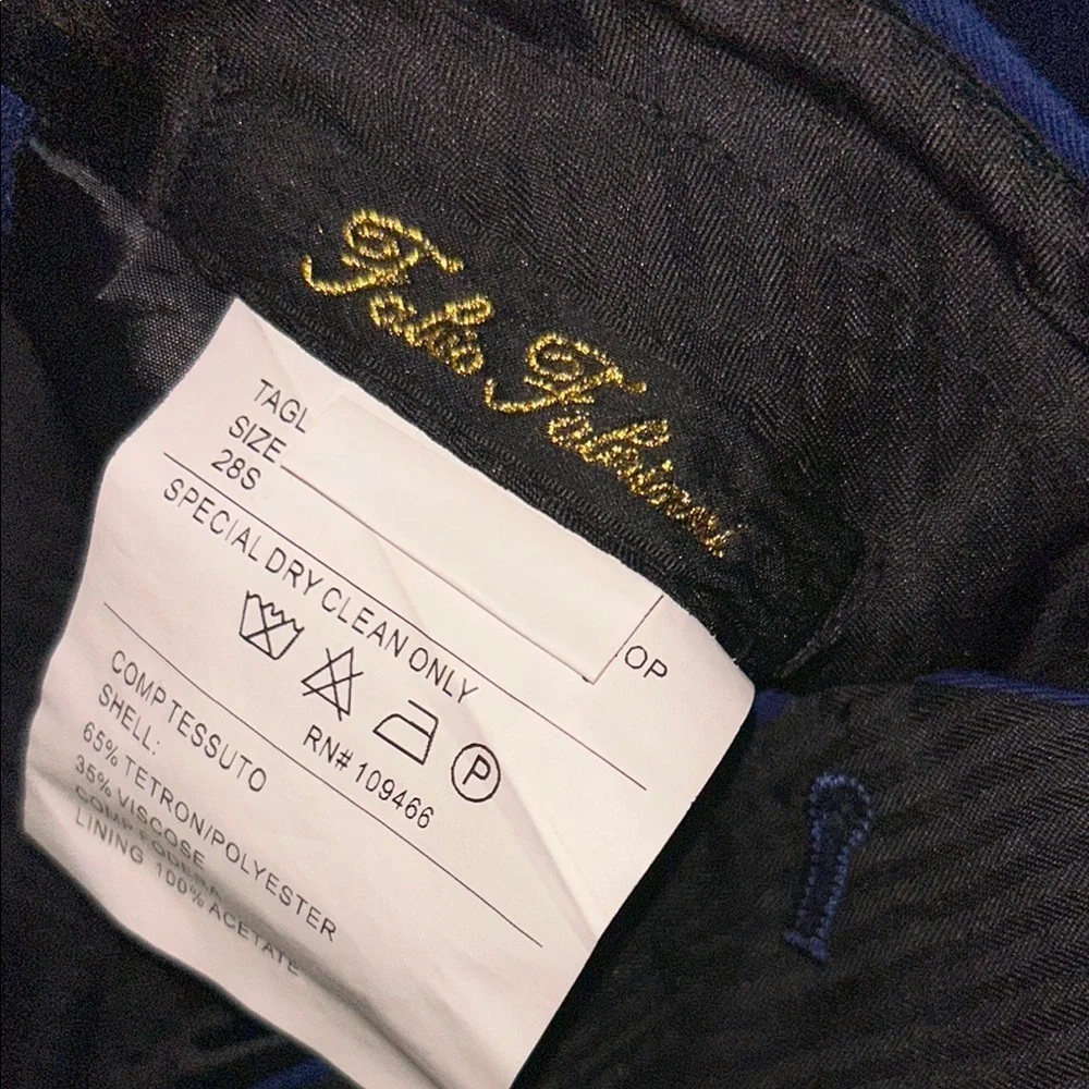 Navy Blue High-Waisted Dress Pants with Tapered Fit